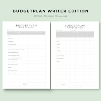 Budgetplan - Writer Edition