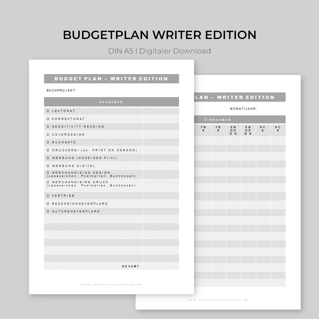 Budget Plan – Writer Edition